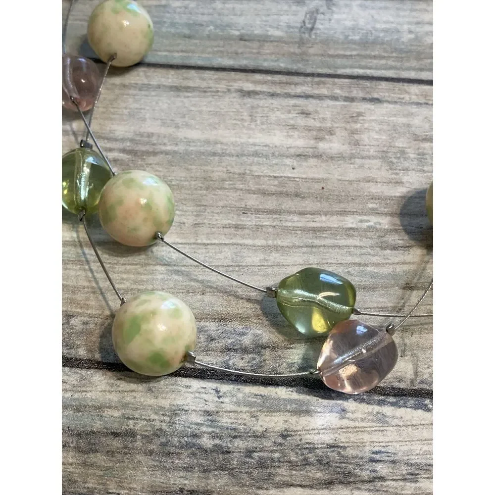Top Frog‎ Double Strand Acrylic Bead Necklace NWOT Stations 16